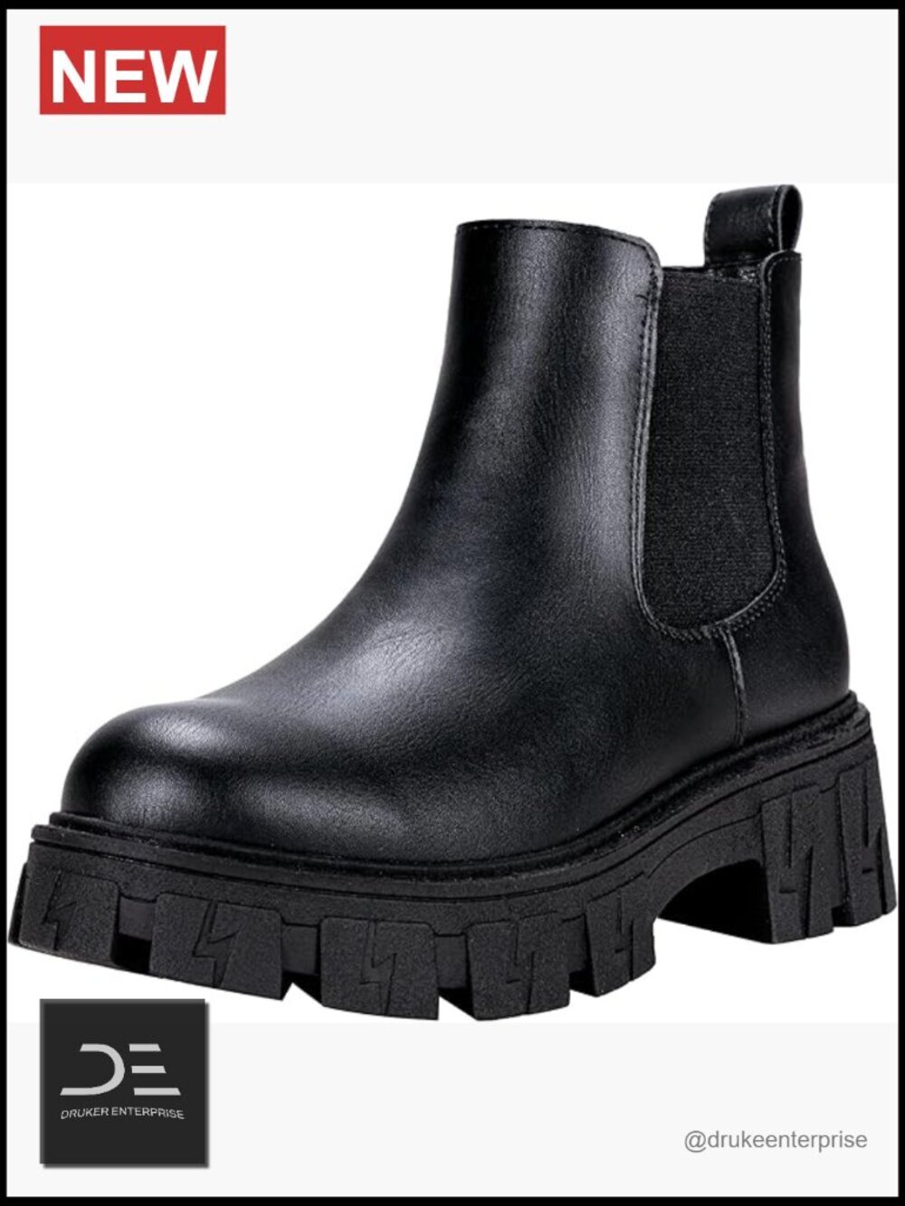 Women's Combat Boots Platform Chunky Heel Lug Sole Chelsea Slip On Ankle Booties